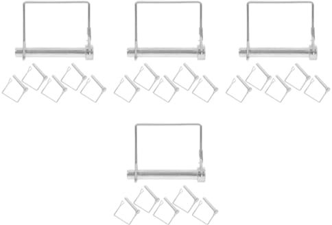 MILISTEN 4 Sätze Quadratischer Sicherungsstift Splinte Kupplungsbolzenschloss Bolzenverriegelung Für Die Anhängerkupplung Quadratischer Anhängerstift Kohlenstoffstahl Silver 6 Stück * 4