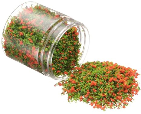 CoCud Model Flower Grass, 185ml Capacity, Fake Miniature Flower Grass Tree Plastic Sponge Orange - (Applications: DIY Dollhouse Fairy Garden Model Railway Landscape)