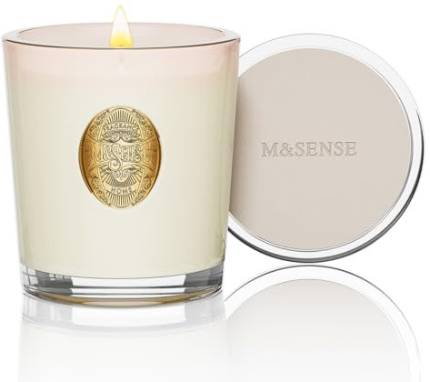 M&SENSE Duftkerzen im Glas Jasmin,290g Candle Duftkerze Natürliche Soja-Kerze,Bunte Kerzengeschenke für Frauen & Männer,Aromatherapie Kerze zur Entspannung,10.2 oz 55 Stunden Brenndauer