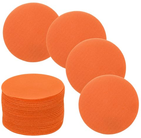 sourcing map Teppich-Marker, 10,2 cm, rutschfeste Gummi-Marker für Klassenzimmer, Teppiche, Kreise, Punkte für Fußball, Basketball, Training, Orange, 30 Stück