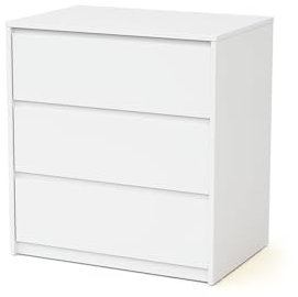 WEBABY - Babykommode mit 3 Schubladen aus Holz UNO - Weiß