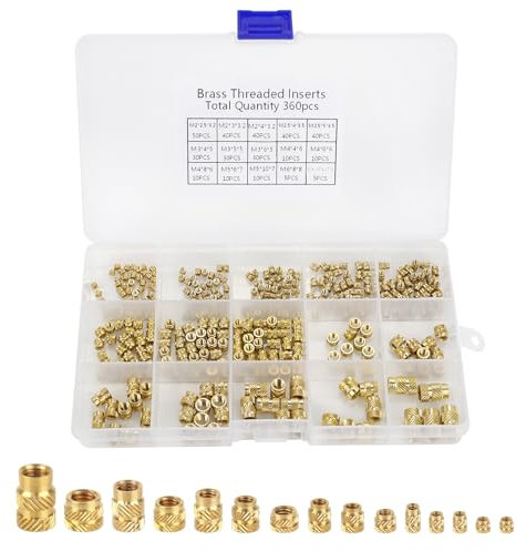 Xmart 360 Stück Gewindeeinsatz M2 M2.5 M3 M4 M5 M6 Einschmelzmuttern Threaded Inserts Kunststoff Einschmelzgewinde Einschmelzhilfe Durch Schmelzen in 3D Gedruckte Teile