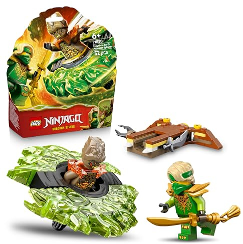 LEGO NINJAGO Lloyd vs. Erdmonster-Spinner - Ninja Spielzeug mit Abschussvorrichtung, Kampfkreiseln und 2 Minifiguren für Jungen & Mädchen - Geschenk für Kinder ab 6 Jahren - 71850