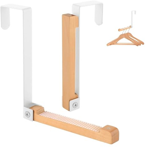 CM-UHNM Türgarderobe Klappbar 2 Set, Türgarderobe Zum EinhäNgen Lochfrei Garderobe Tür Einhängen Garderobenhaken Klappbar Kleiderstange Tür Türhänger 16x15.5CM