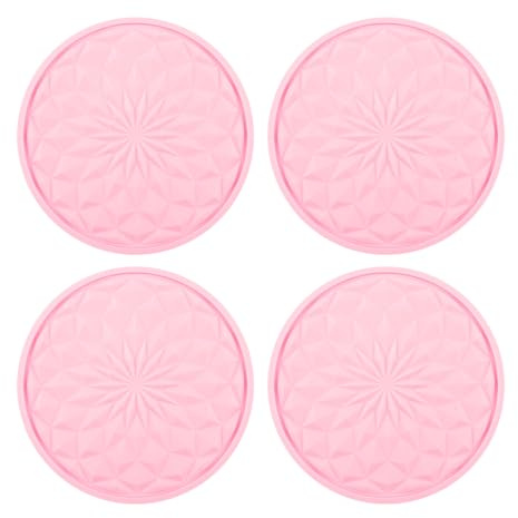 Lotsdonxia 4-Pack Silicone Car Coasters 2.75 Inch – Universal Non-Slip Auto Cup Holder Mats for Vehicle Interior Protection
