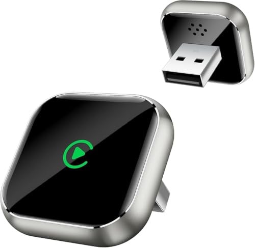 Wireless CarPlay for APPLE iPhone - Upgrade Wired CarPlay to Wireless, Mini T-shaped for Cars USB Plug and Play Auto Reconnect, for Portable Automobile GPS Navigation Broadcast Gray