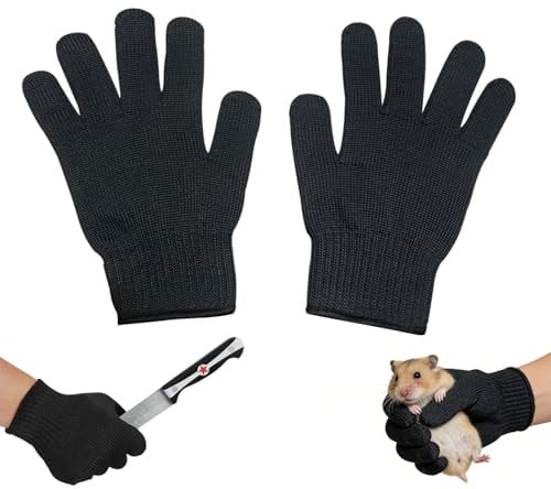 ARYIMYDP 1 Paire de Gants Anti-Morsure pour Animaux, Résistants aux Coupures, pour Chiens, Chats, Oiseaux, Hamsters, Noirs, Parfaits pour Soins Vétérinaires, Dressage, Manipulation Sécurisée