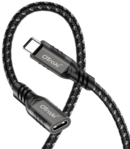 OTraki Cable de Extensión USB C 240W 20Gbps 4K@60Hz 1 m | Alargador USB C PD QC3.0 Carga Rápida para iPhone 17/16/15 Pro Max, MacBook y iPad Pro Air
