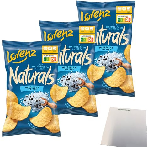 usy Bundle für Lorenz Naturals Meersalz und Pfeffer 3er Pack (3x95g Packung) + usy Block