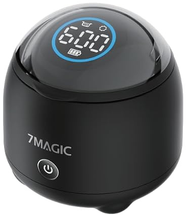 7MAGIC Ultrasonic Cleaner, 48kHz Deep Cleaning with UV Sterilisation for Invisible Aligners, Retainers, Dentures, Toothbrush Heads, Night Guards & Jewellery, IPX6 Waterproof, 200ml, Black (Wireless)