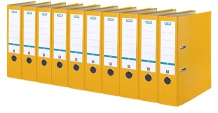 Elba Ordner A4, smart Pro, 8 cm breit, Kunststoff außen, gelb, 10 Stück