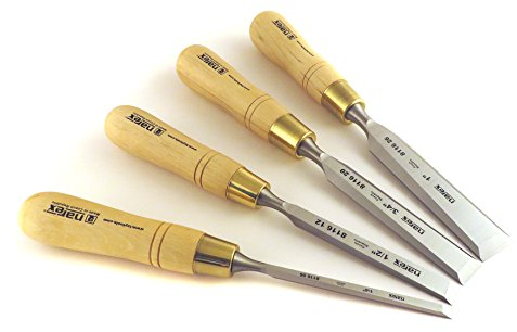 Narex Czech Steel Premium 4 pc Set True Imperial 1/4, 1/2, 3/4, 1 Bench Cabinetmaker Chisels w/ Hornbeam Handles 863251