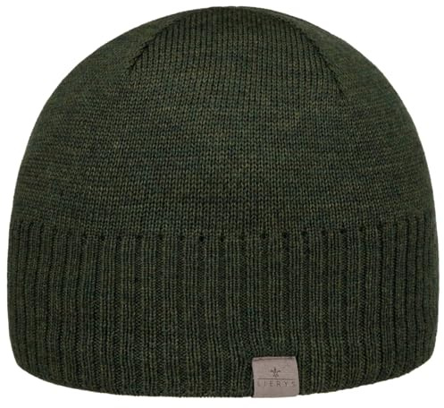 LIERYS Fine Rip Beaniemütze Herren Made in Germany Merinowolle Wintermütze mit Fleecefutter Strickmütze Herbst Winter Wollmütze