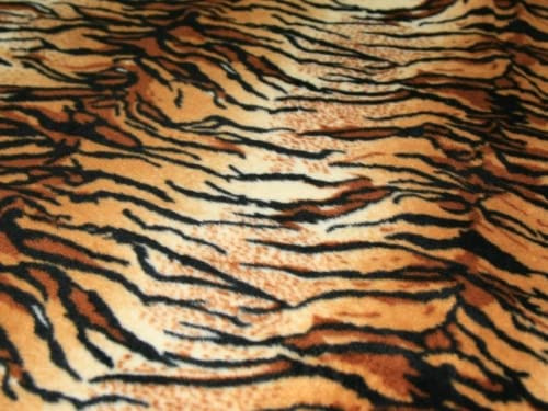 Tiger, Fleece-Stoff, Anti-Pilling, Meterware, Braun