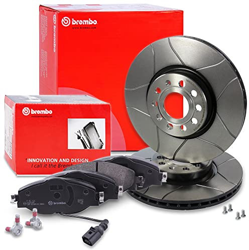 BREMBO Set di freni Sport Max asse anteriore incl. dischi freno sportivi scanalati anteriori Ø 312 mm ventilati e pastiglie freno anteriori