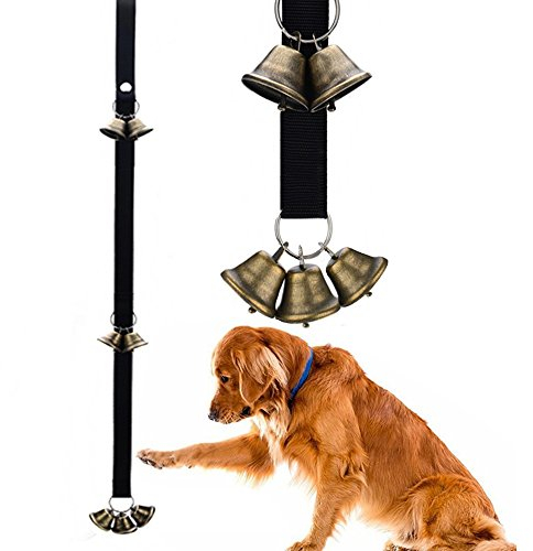 Messing Hund Glocken, Hund Tür Glocke für Töpfchen Training die Stubenreinheit Alarm, 7 lauter Glocken mit verstellbarem Band für kleine medium Große Hunde