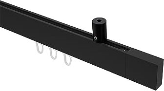 Interdeco Innenlauf Gardinenstange eckig Innenlaufstange (Deckenbefestigung) Schwarz Typ 10212934, 120 cm