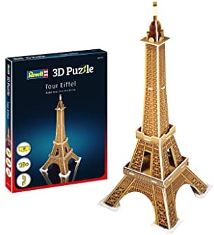 Revell 3D Puzzle Eiffelturm I 20 Teile I 2 Stunden Bauspaß für Kinder und Erwachsene I ab 10 Jahren I Den Eiffelturm selber zusammenbauen I Ideale Geschenkidee, Mittel, Farbig