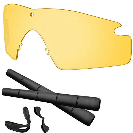 Predrox SI Ballistic M Frame 2.0 Gläser & Gummi Kits Ersatz für Oakley Sonnenbrille Polarisiert, HD Gelb, 0