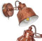 Wandleuchte Safari, verstellbare Wandlampe aus Metall in Rostbraun/Weiß, 1-flammig, 1 x E14-Fassung, Wandspot im Retro/Vintage Design, ohne Leuchtmittel