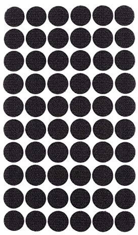 ZADAWERK® Klettpunkte - Ø 15 mm - Schwarz - 60 Paar - Klettverschluss Klebepunkte - selbstklebend extra stark - Klettpads zum Aufkleben Öffnen und Verschließen