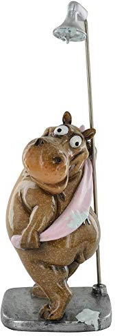Lustiges Nilpferd in der Dusche, Geschenkidee, Witz, Geschenk, Heimdekoration, Höhe: 24,5 cm