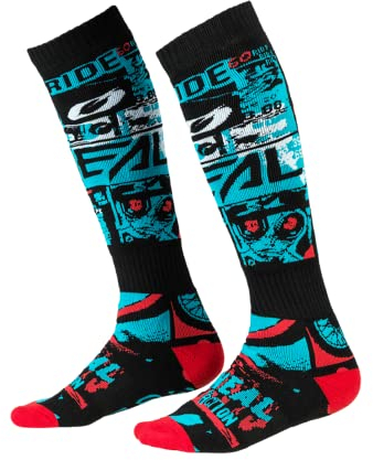 O'NEAL | Mountainbike Motocross Socken | MTB Downhill Freeride | Schweißabsorbierend, Verstärkter Fersen & Sohlenbereich | Pro MX Sock RIDE | Unisex | Erwachsene | Schwarz Blau | One Size