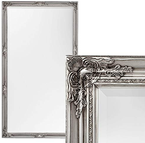 LEBENSwohnART Spiegel House barock Antik-Silber ca. ca. 180x100cm Wandspiegel Flurspiegel