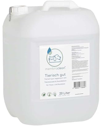 20 Liter membraclean Trinkwasseraufbereitung „Tierisch gut“ | Made in Germany | Keimschutz, Geschmacksneutral | Trinkwasserdesinfektion & Biofilm-Schutz für Nutz- & Haustiere | PT 5 zugelassen | Trinkwasseraufbereitung & Biofilmabbau - sicherer Schutz für Nutz- & Haustiere, Geschmacksneutral, PT 5 zugelassen