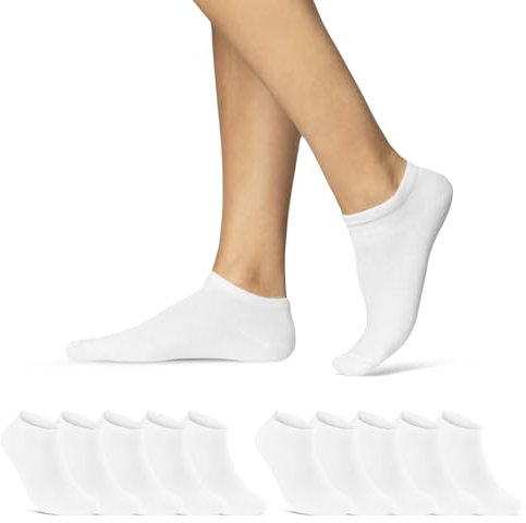 10 | 20 | 30 Paar Sneaker Socken Herren Damen Schwarz Weiß Grau Baumwolle 16900 (10x Weiß 35-38)
