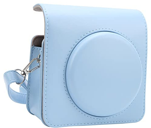 Lazimin Schulterkameratasche, tragbare PU-Lederkamera-Schutzhülle mit Schultergurt, passend für Instax Square SQ1-Kamera(Blau)