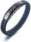 VNOX Armband für Herren, inspirierendes Mantra, graviert, blau, geflochtenes Leder, verstellbare Manschette, Armreif, Armbänder, Ermutigung, motivierendes Geschenk für Herren, 8.29 inches, WWJD,
