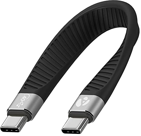 Afterplug Short USB-C to USB-C USB4 Fast Charger Cable, 13 cm, 40 Gbps, 240W, Thunderbolt 3/4/5 Compatible, for iPhone 15 & 16, iPad, MacBook, Samsung Galaxy, Tablets, Laptops