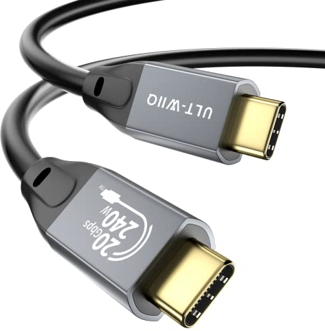 Zertifiziert 240W USB C auf USB C Kabel Kurz 0,5M, Flexibel USB 3.2 Gen2x2 20Gbps Datenkabel, PD 3.1 140W Ladekabel mit 5K 4K@60Hz/144Hz HDR Video für iPhone 15 Serie, MacBook Mac mini, SSD, Dell XPS