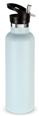 Volhoply 750ml Bouteilles D'eau en Acier Inoxydable avec Paille, Bouteille Isotherme à Double Paroi Avec Couvercle Sans BPA, Bottle Réutilisable en Métal pour École, Sport, enfant, Cadeaux