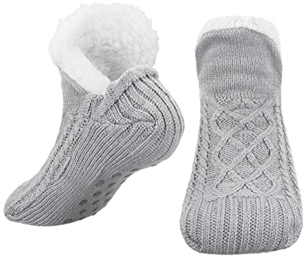 Bestomrogh Women Slipper Socks Fluffy And Warm Fleece Lined Socks | Anti Slip Sock Soft Thick Home Bed Floor Sock for Women Men