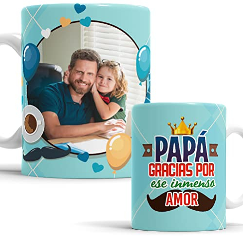 Taza del Dia del Padre - Taza aqui Bebe el Mejor Padre del Mundo - Taza Desayuno Papa Papá (Modelo 8)