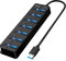 RUIZHI Hub USB 3.0,Hub USB 7 Ports USB,Multi 7 Ports Multiprise USB avec Interrupteur Indépendant et des LEDs,5Gbps Hub USB 3.0 Alimenté pour iMac,lecteurs Flash USB, Xbox,PC