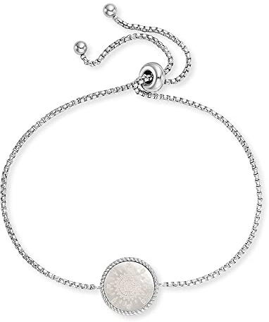 Engelsrufer Damen Armband aus Sterling Silber mit Kompass aus Perlmutt - Zugverschluss - individuell einstellbar - nickelfrei