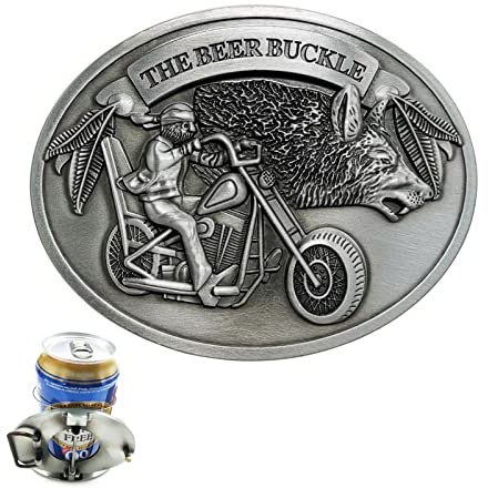 Kaxenig Flaschenschnalle, Gürtelschnalle Buckle Bier Kopf Gürtel, Gürtelschnalle Mit Bierhalter Für Flaschen Und Dosen, Mit Bierhalter Bierkopfgürtel Flaschenschnalle