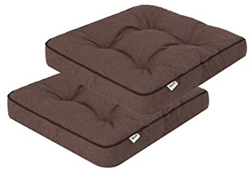 shivler Gartenstuhlauflage Gartenstuhl Auflage Sitzkissen Stuhlkissen Stuhl Sitzauflage Kissen (2 Stck., Braun)