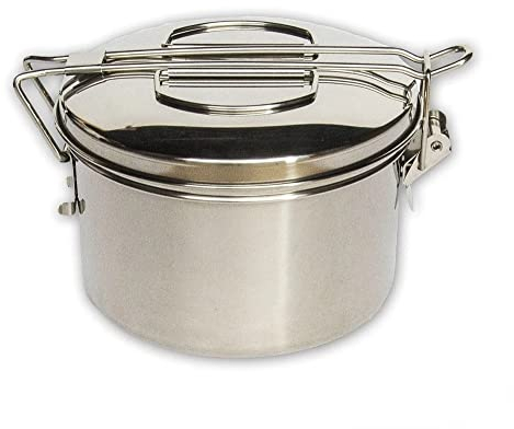 Acier Inoxydable Camping Lunch Box Marmite Pliante Poignée Bento Bol Conteneur De Stockage Des Aliments Pique-Nique Randonnée En Plein Air Ustensiles De Cuisine (D 12cm 700ml)