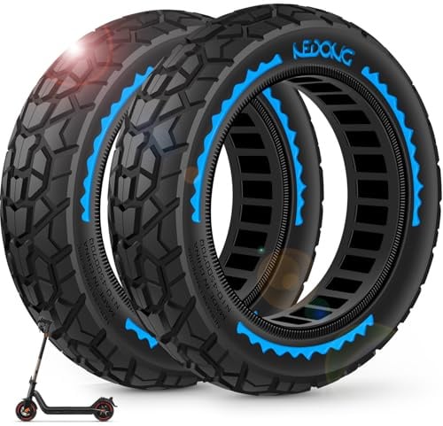BANGTING 2PCS 8.5 inch Solid Tyres for Electric Scooter, 8 1/2 x2 Scooter Tyre, 50/75-6.1 Tires Compatible with Xiaomi Pro 2 / M365 / M365 Pro / 1S / 3/3 Lite (Blue, Off-Road (NO Tools))
