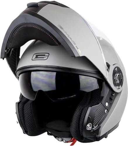 G-Mac Axis Evo 2.0 Modular Flip Up Front Motorcycle Motorbike Helmet Double Visor P&J Dual Homologated ECE 2206 Approved