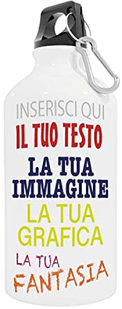 Gruppo Veneziano - Borraccia personalizzata 400 ml con gancio incluso e chiusura ermetica - borraccia personalizzabile 400ml