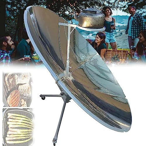 Cuisinière solaire concentrée, réchauds d'extérieur, four solaire de camping parabolique, support de fer, réchaud solaire pour pique-nique barbecue en plein air, cuisson sans feu électrique ni gaz