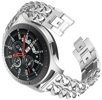 Edelstahl Armbänder Kompatibel mit Samsung Gear S3 Frontier/Classic, Damen Mädchen Herren Bling Metall Ersatz Bracelet 22mm Uhrenarmband Kompatibel mit Galaxy Watch 3 45mm/für Huawei Watch GT2 46mm
