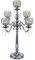 Bougeoir Décoratif 5 Bras en Verre 75 x 36cm, Chandelier Moderne à 5 Branches avec Base Métal Vintage, Hauts Chandeliers Centrales Argents pour Décoration de Mariage Événement Fête de Vacances