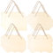 Cozlly 12 Pcs Panneaux en Bois Inachevés, Panneaux en Bois Non Peints, Rectangulaire Planche de Bois, Panneaux en Bois Vierges avec 2 Trous et Corde de Jute, pour Pyrogravure, Peinture, Écriture