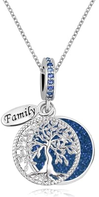 KunBead 18 inch Dainty Family Tree of Life Sparkling Birthday Charm Love Pendant Necklace for Women